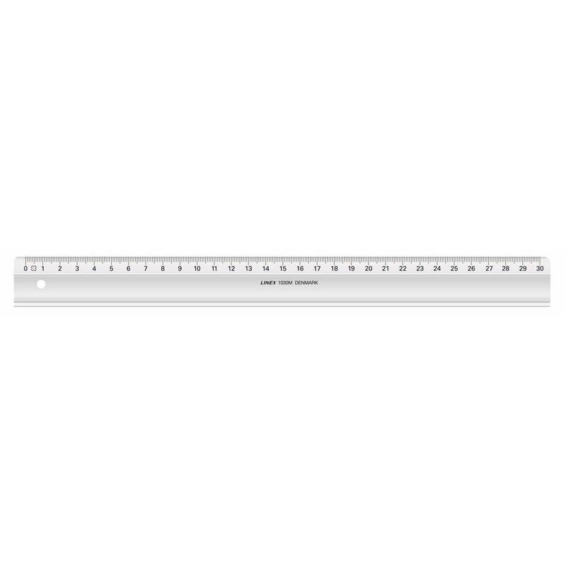 Linex skolelineal 1030M i glasklar plast 30cm