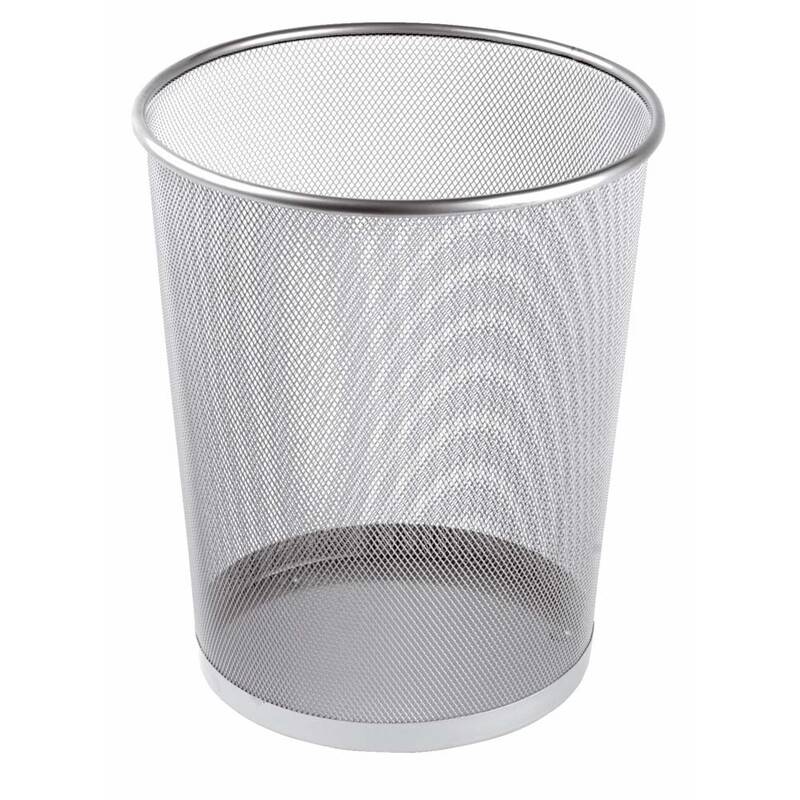 Office papirkurv tråd metal 18 liter sølv
