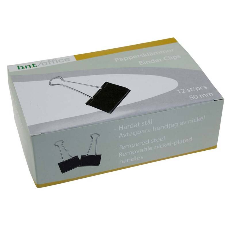 Office papirklemme Foldback 50mm sort stål