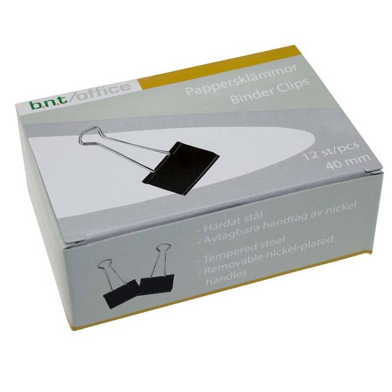 Office papirklemme Foldback 40mm sort stål