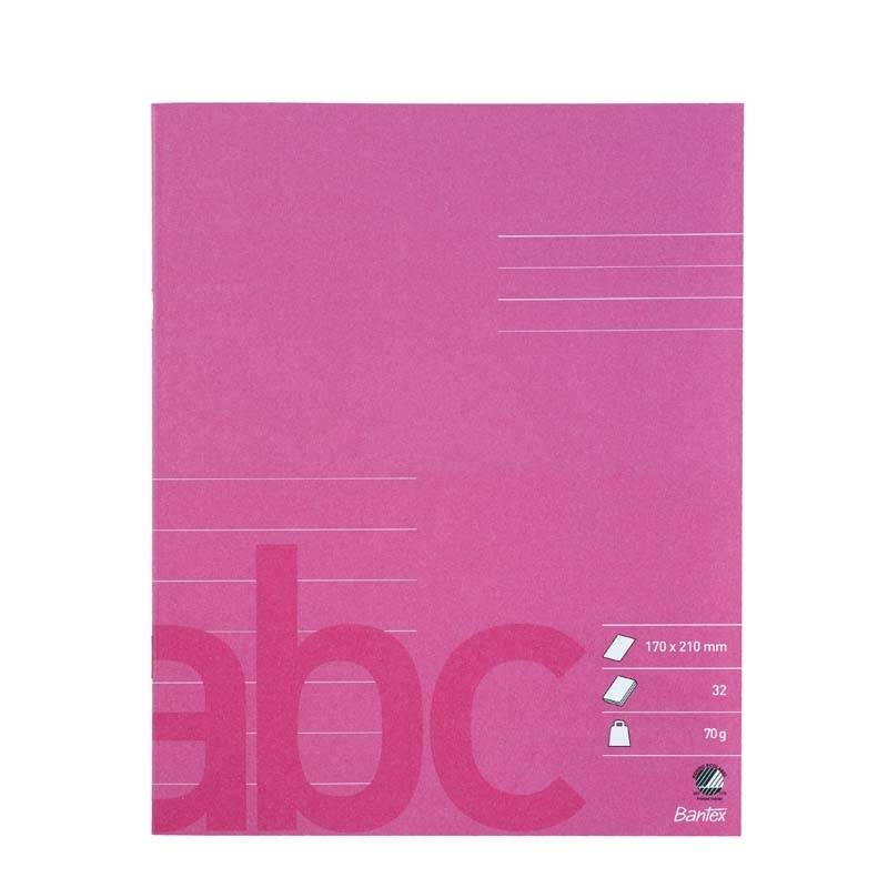 Bantex skolehæfte 17x21cm med 7 linjer pink
