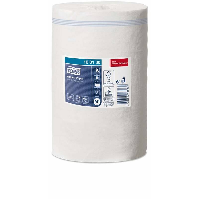 Tork M1 Standard H&aring;ndkl&aelig;derulle 1-lags Mini 100130 &Oslash;14 cm hvid