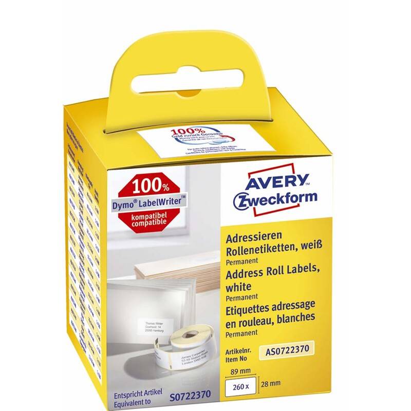 Avery AS0722370 adresseetiketter 89x28mm, 2 x 130 stk