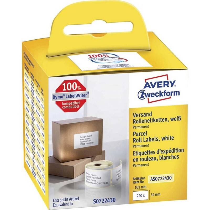 Avery shippingetiket permanent 101x54mm hvid, 220 stk