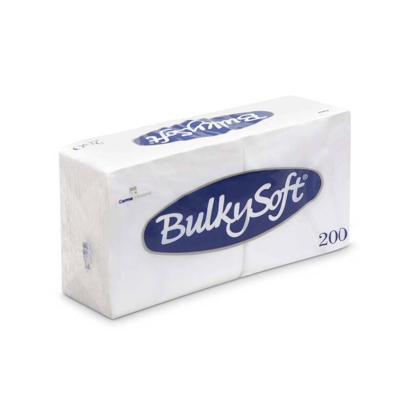 BulkySoft servietter 33x33cm 1-lags hvid, 200 stk