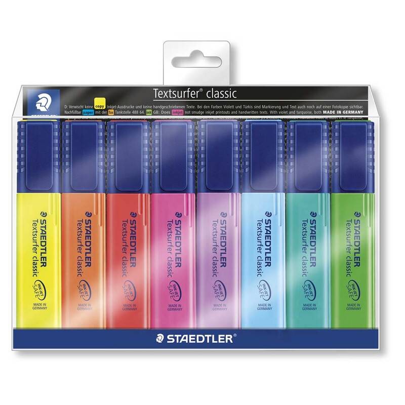 Staedtler Textsurfer Classic 364 tekstmarker, sæt med 8 farver