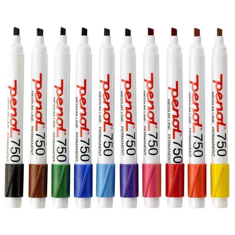 Penol marker 750 2-5mm, sæt med 10 farver
