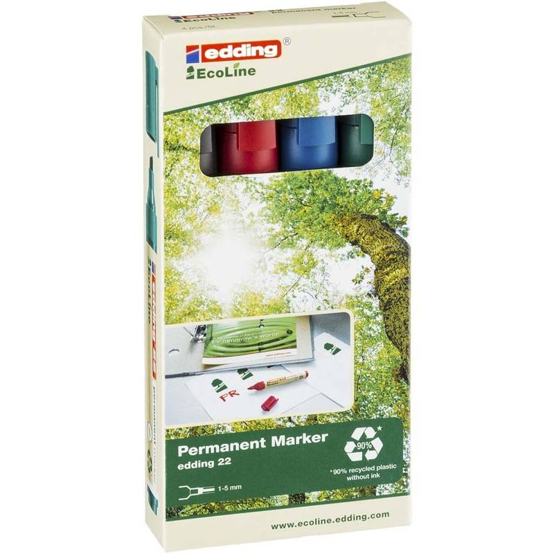 Edding EcoLine 22 marker 1-5mm med skrå spids, sæt