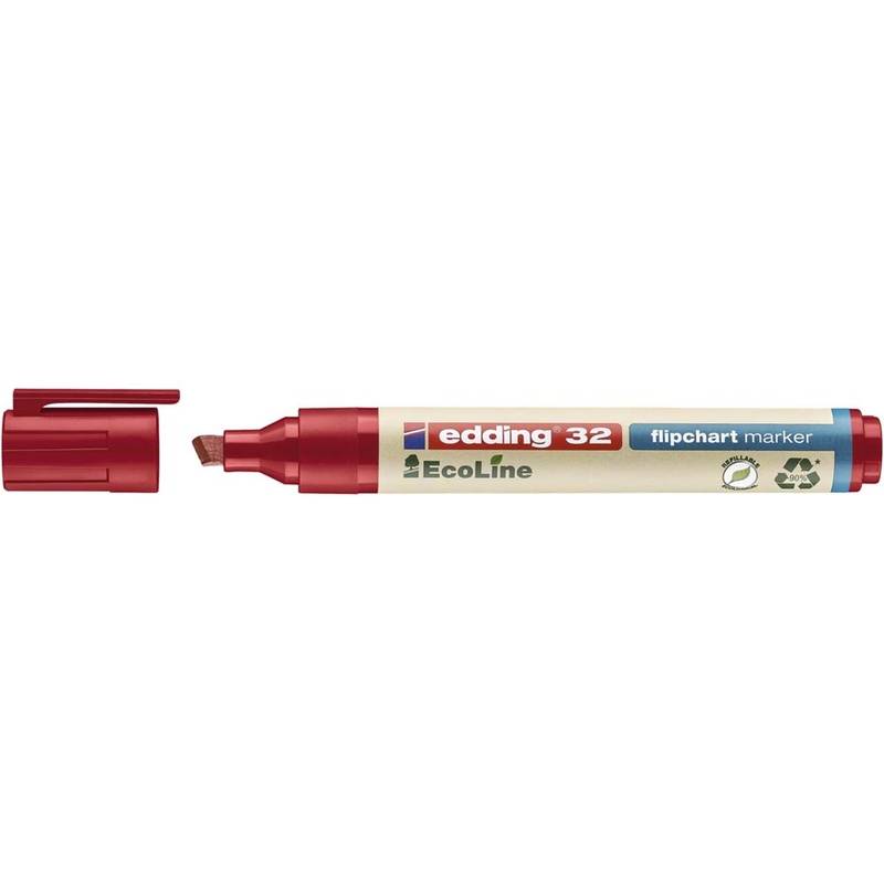 Edding 32 Flipchart EcoLine 1-5mm skrå spids rød
