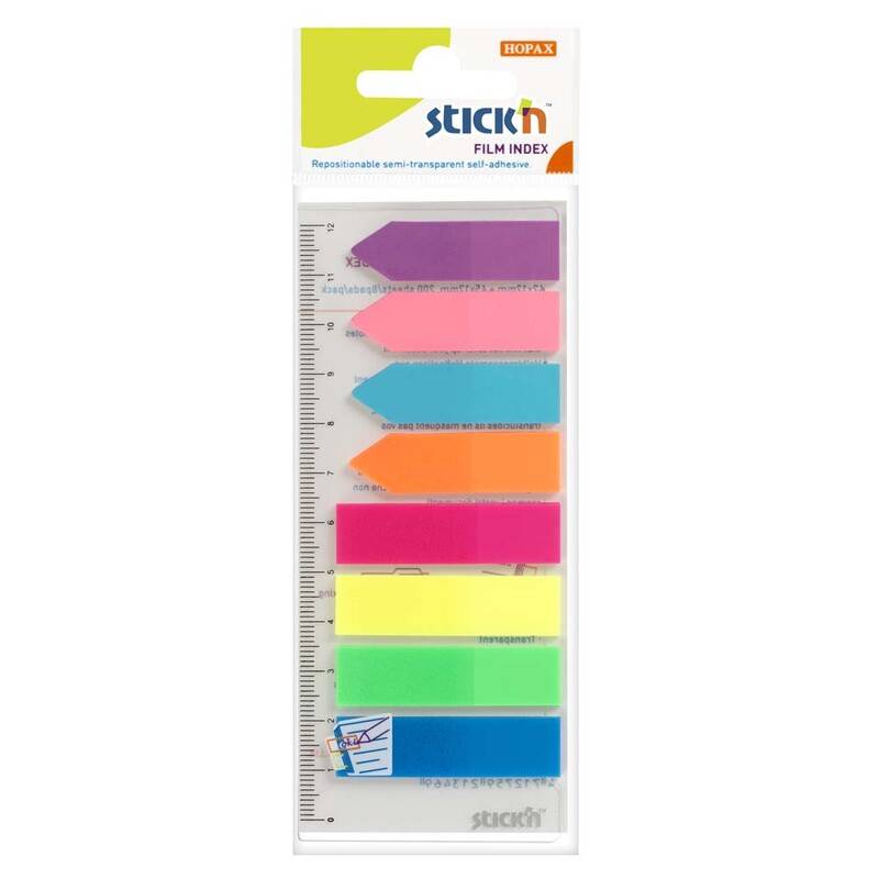 Stick'N indexfaner pile og faner 12x45mm, 8x50 stk