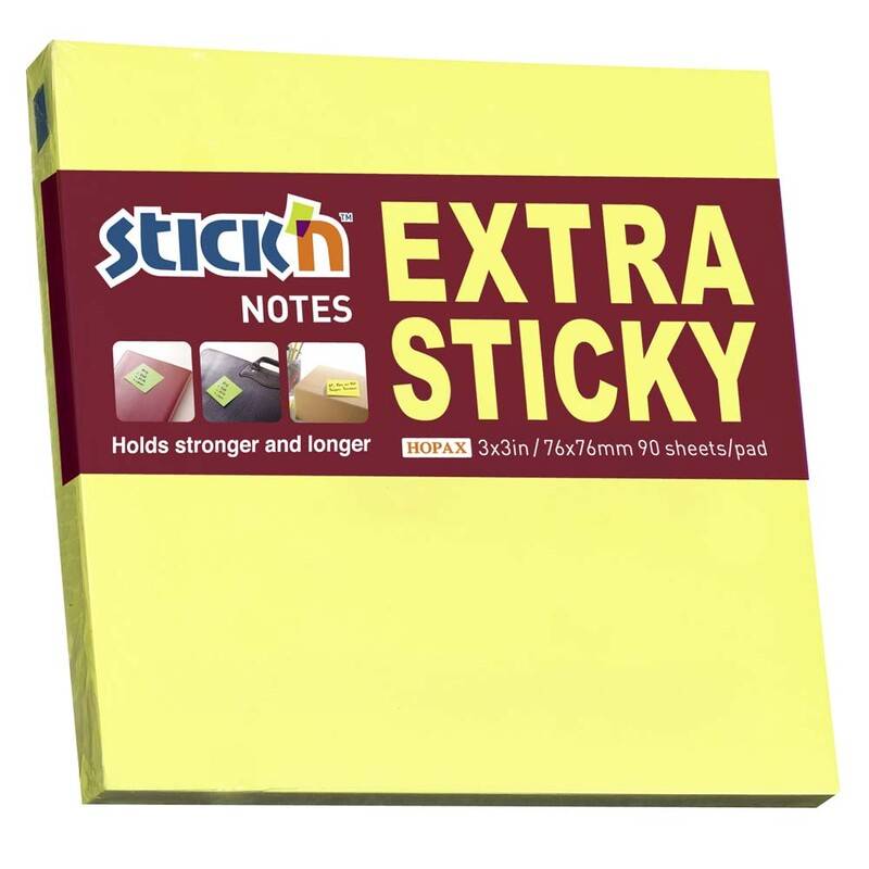 Stick'N notes Extra Sticky 76x76mm neon gul