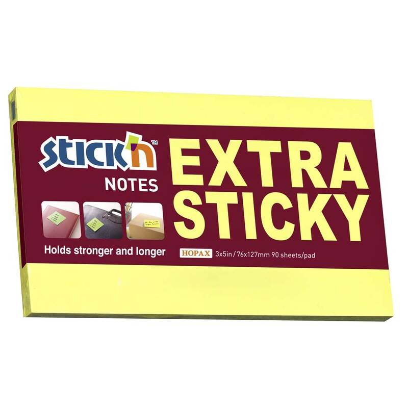 Stick'N notes Extra Sticky 76x127mm neon gul