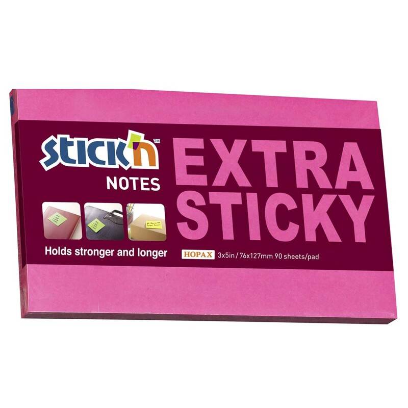 Stick'N notes Extra Sticky 76x127mm neon rød
