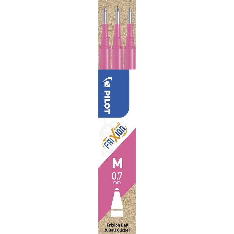 Pilot Frixion Clicker 0,7 refill pink, 3 stk