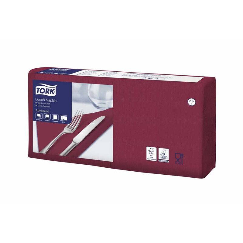 Tork servietter 33x33cm 3-lags 477411 bordeaux, 150 stk
