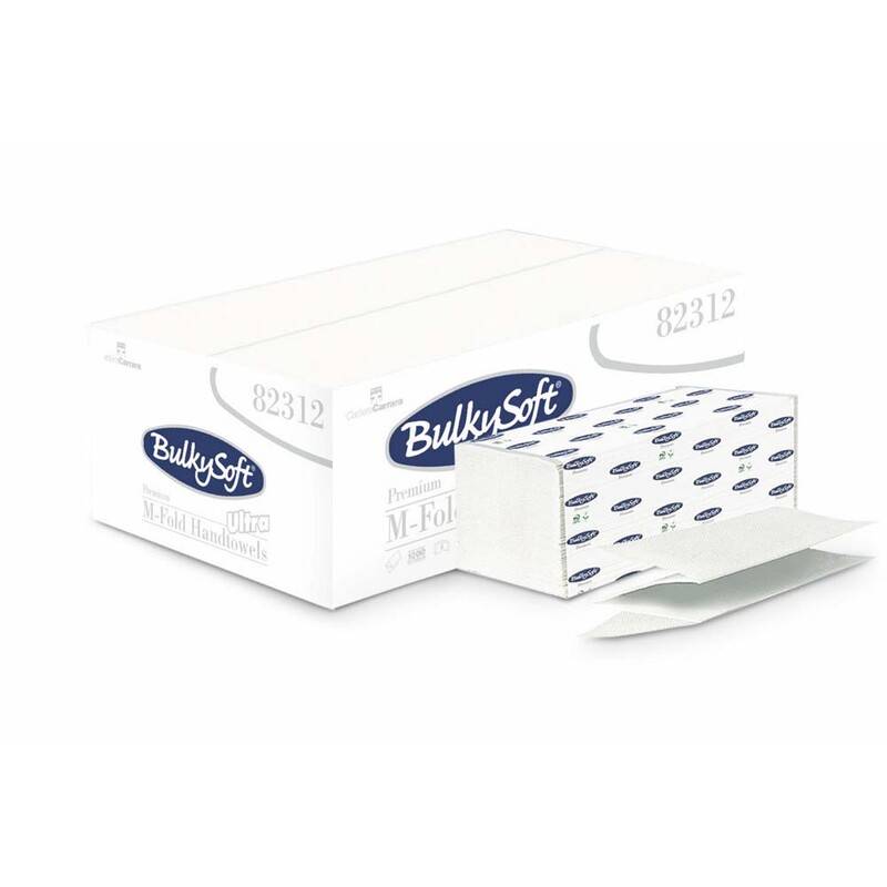 Bulky Soft papirhåndklæde 2-lags 32cm M-Fold 3125ark pr karton hvid