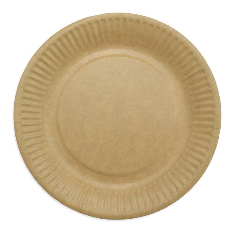 Paptallerken frokost komposterbar Ø18cm brun