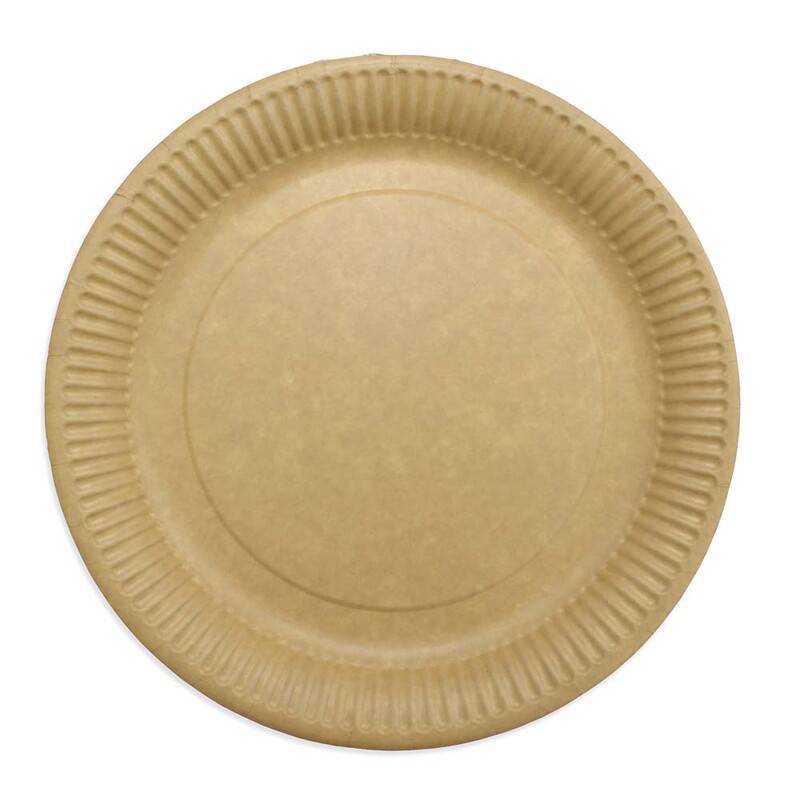 Paptallerken frokost natur Ø23cm brun