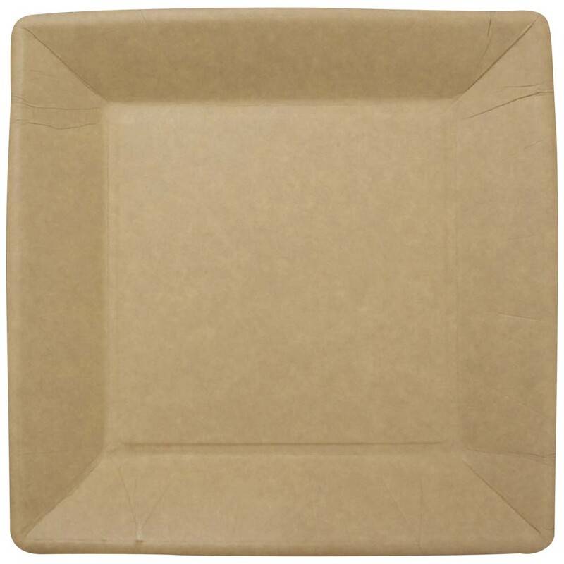 Paptallerken frokost miljøvenlig 23x23cm brun