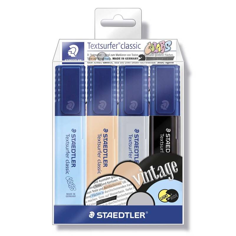 Staedtler Textsurfer Classic tekstmarker 364 vintage, sæt med 4 farver