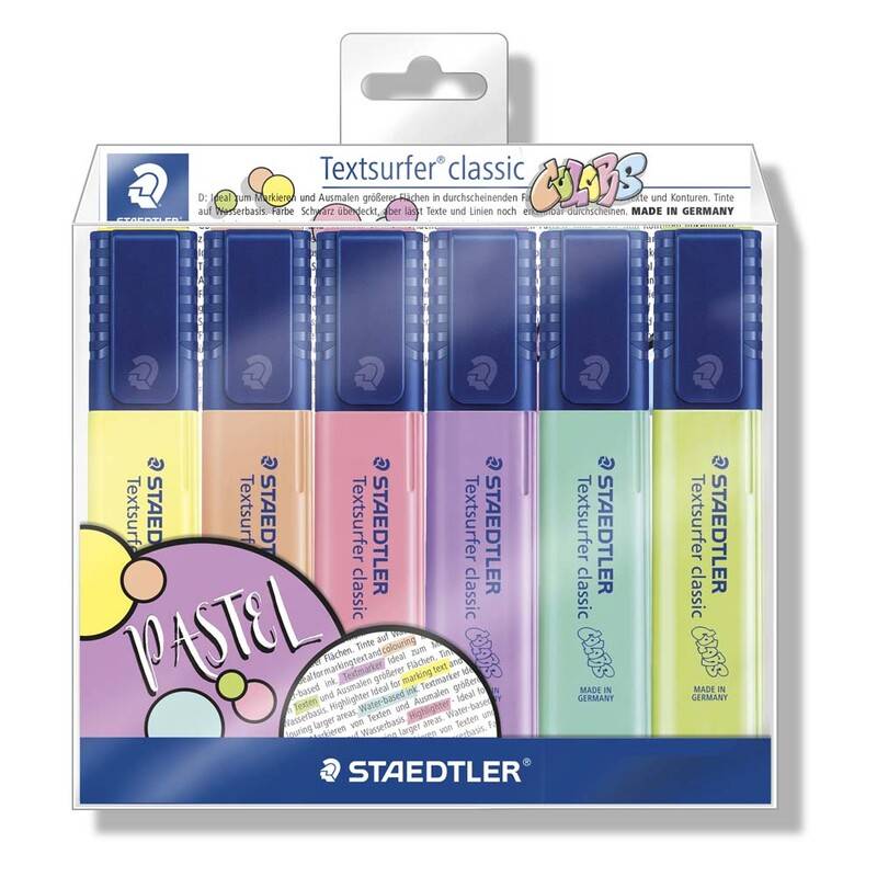 Staedtler tekstmarker Textsurfer 364, sæt a 6 pastel farver