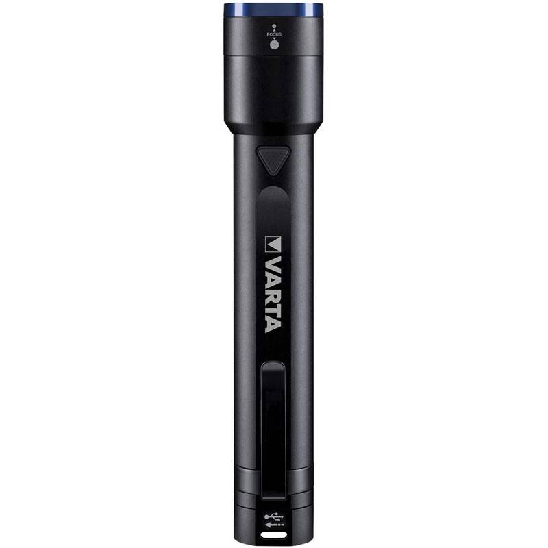 Varta LED lommelygte Night Cutter F30R 7W sort genopladelig
