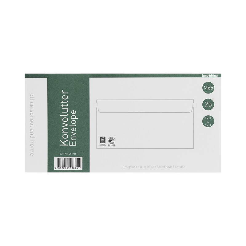 Office konvolutter M65 70g Peel & Seal 110x220mm - uden rude