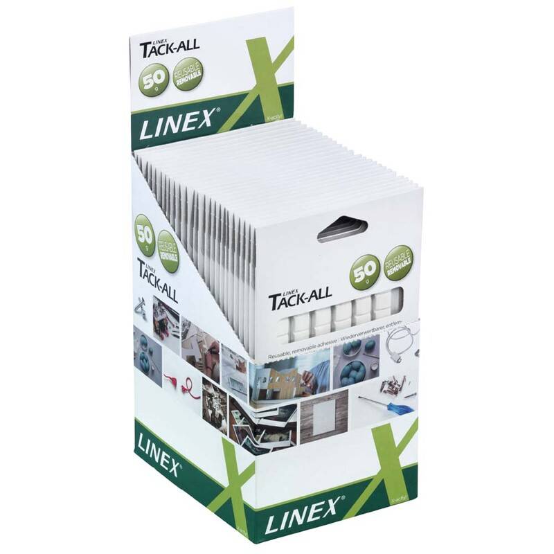 Linex klæbegummi Tack-All i små firkanter 50g
