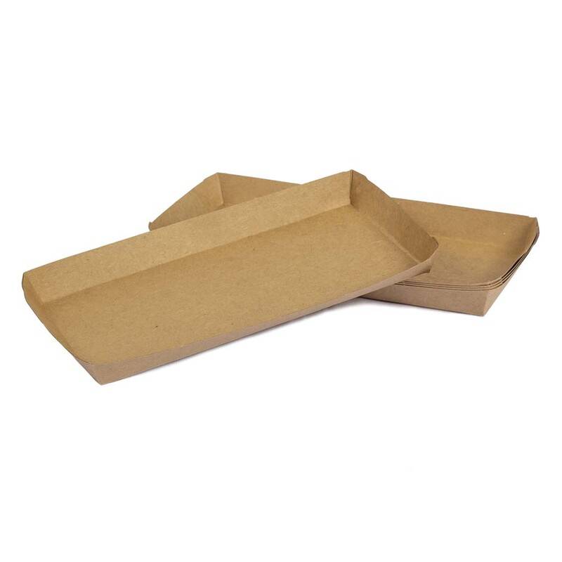 Pølsebakke med kant 200x90x20mm brun
