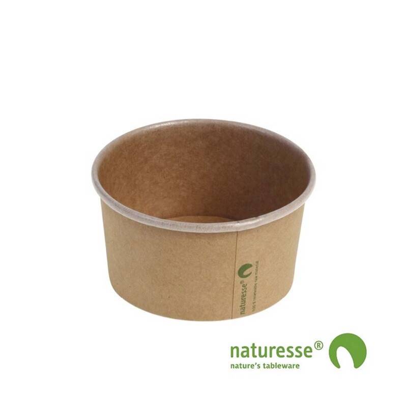 Naturesse isbæger PLA miljøvenlig karton 240ml brun