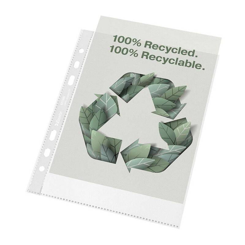 Esselte Recycled plastlomme A4 100my med præg