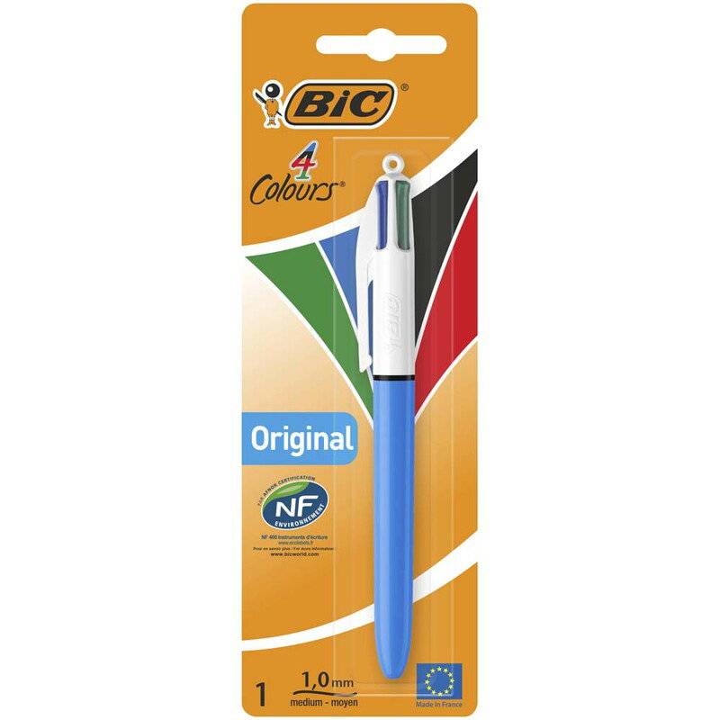 Bic Kuglepen 4C Color Medium bl&aring;/sort/r&oslash;d/gr&oslash;n