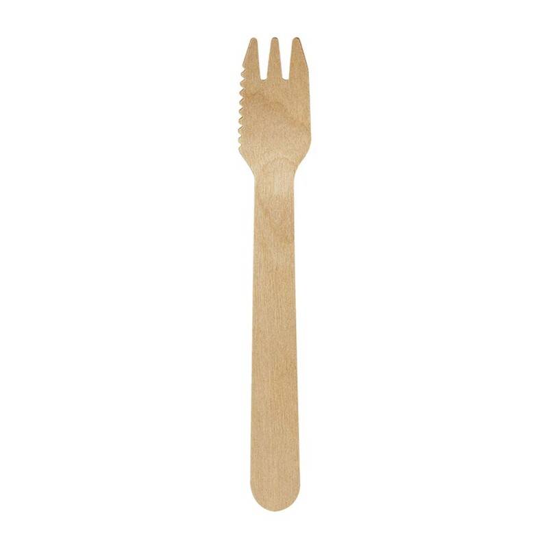 Træbestik Exclussiv gaffel med skær 14cm voksbehandlet