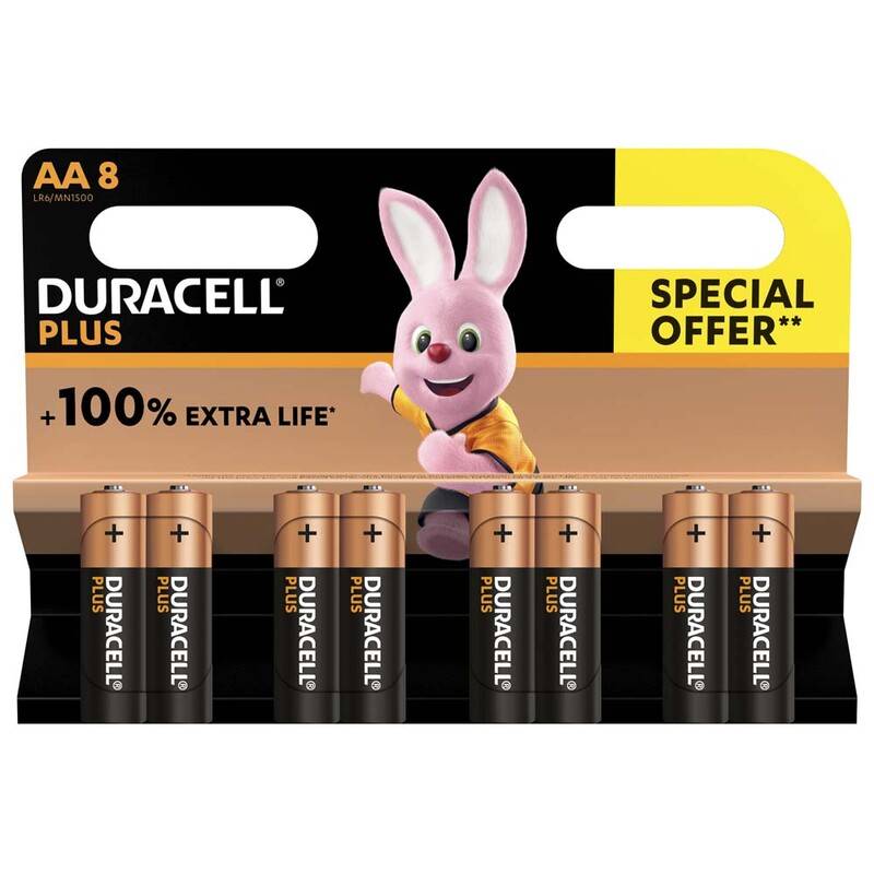 Duracell Plus Power AA alkaline batteri, 8 stk pakning