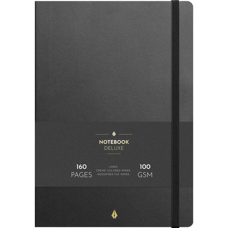 Mayland Notebook Deluxe B5 med læderomslag sort