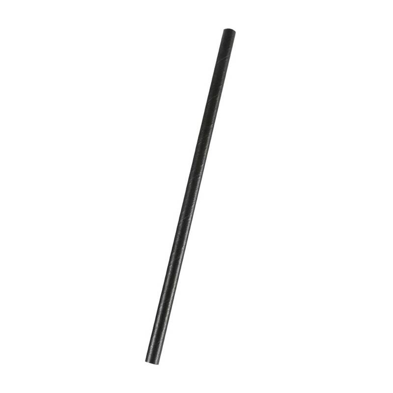 Sugerør papir Exclussiv Ø8x200mm sort, 500 stk