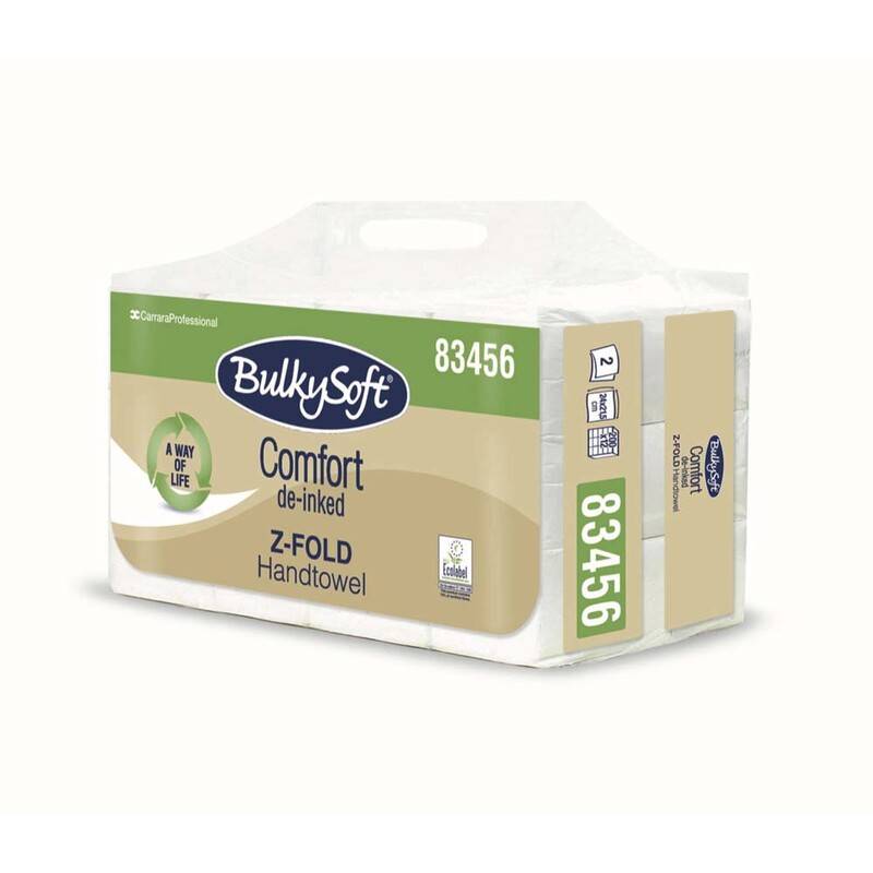 Bulky Soft Comfort håndklæderark Z-fold 2-lags hvid, 2400 stk