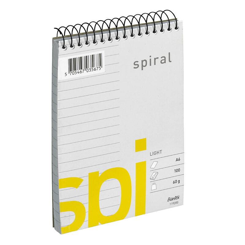 Bantex Light Spi notesblok med topspiral A6 linieret