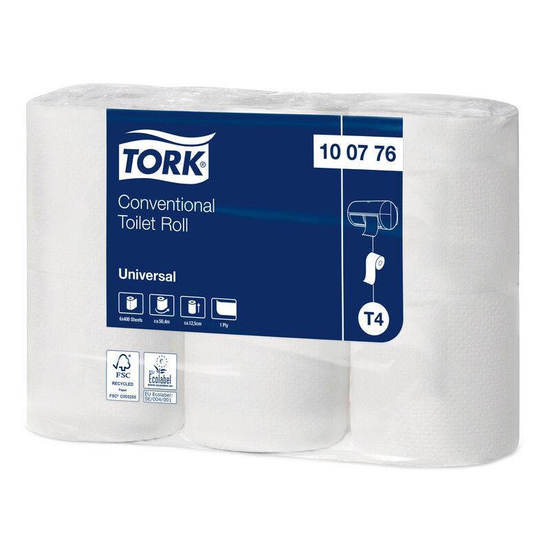 Tork Universal T4 toiletpapir 1-lags 100776 hvid, 48 ruller