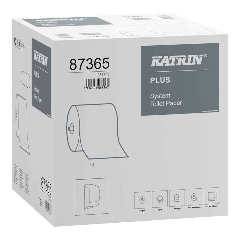 Katrin Plus toiletpapir 2-lags 87365 100% nyfiber hvid