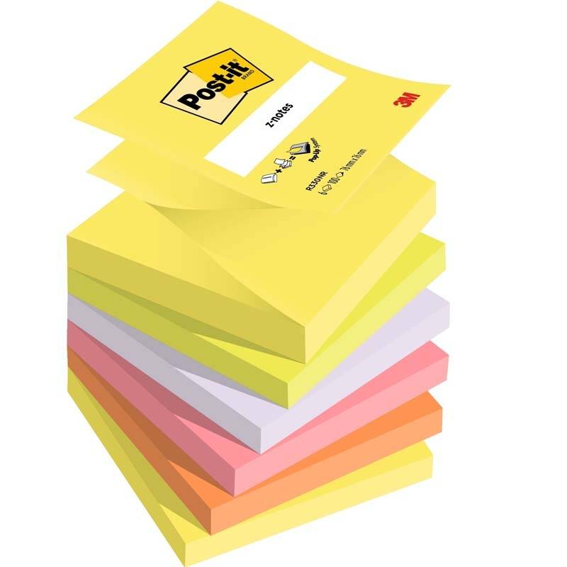 Post-it blok z-notes 76x76mm R330 neon rainbow