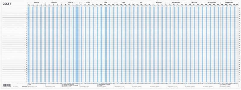 Mayland 2027 Projektplanner A4 80x29,7cm blå 27105000