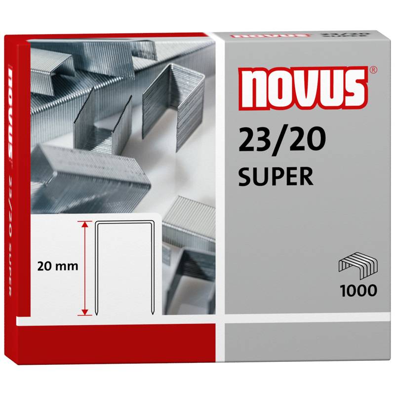 Novus re+new Hæfteklamme 23/20 Super, 1000stk