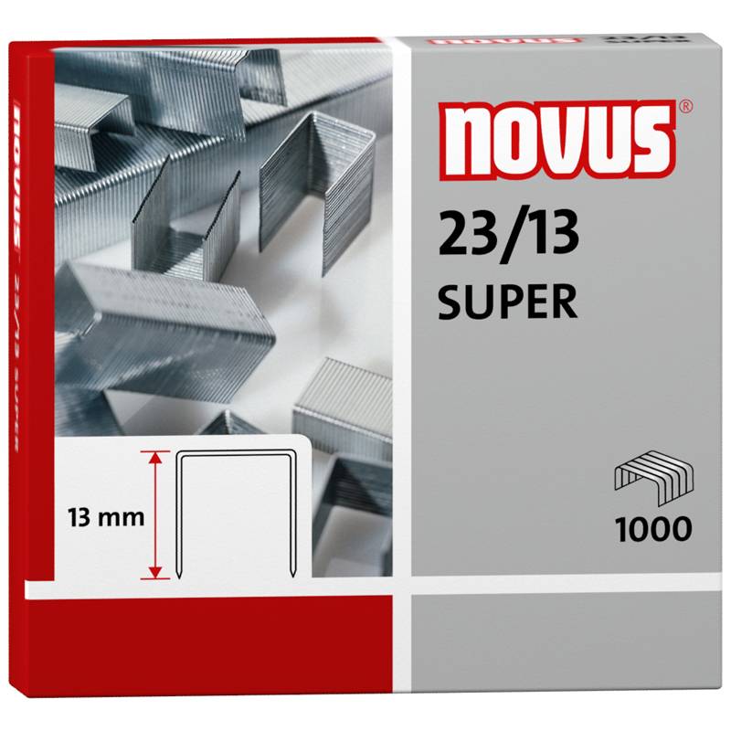 Novus re+new Hæfteklamme 23/13 Super, 1000stk