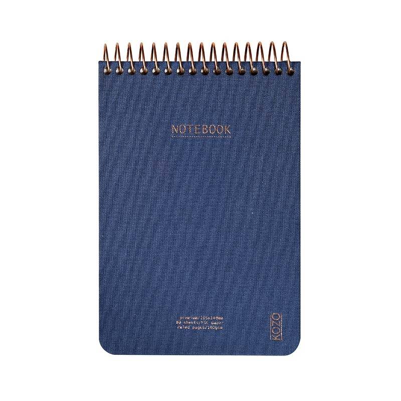 KOZO notesbog A6 Premium linieret 80 sider 100g navy blå