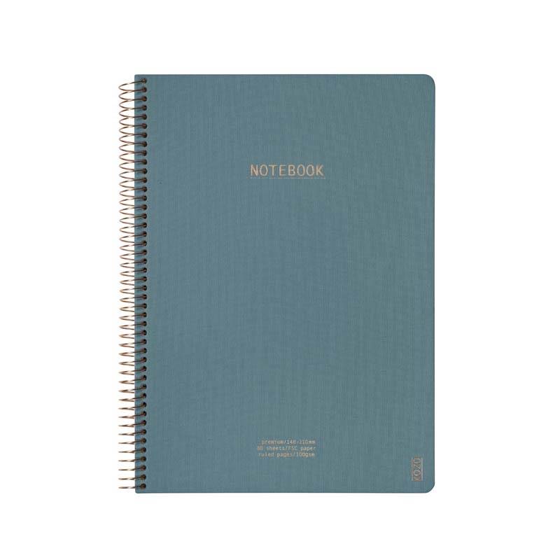 KOZO notesbog A4 Premium Steel linieret 80 sider 100g blå