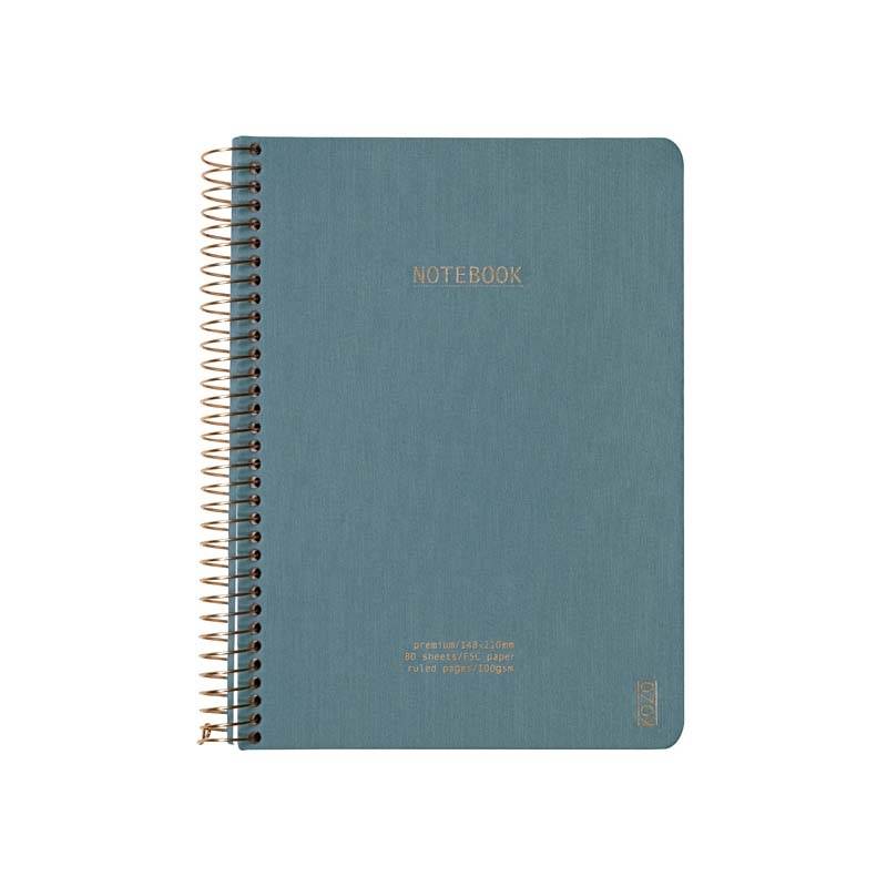 KOZO notesbog A5 Premium Steel linieret blå