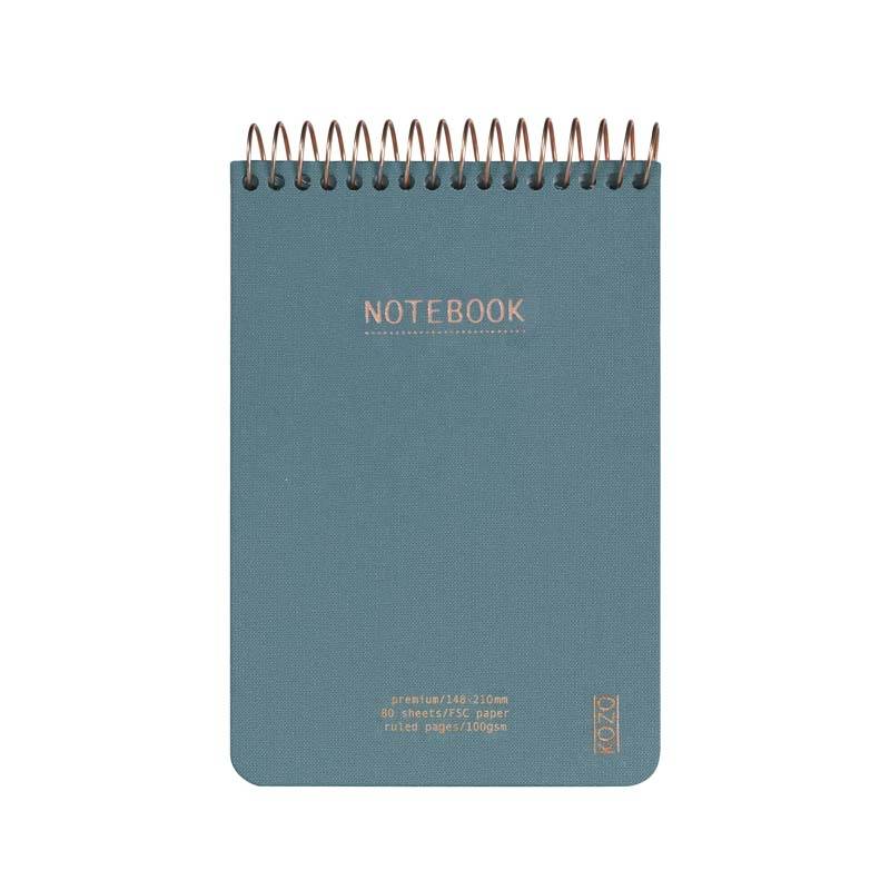 KOZO notesbog A6 Premium Steel linieret 80 sider 100g blå