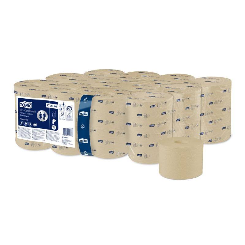 Tork Mid-size toiletpapir uden hylse T7 2-lags natur, 24 ruller