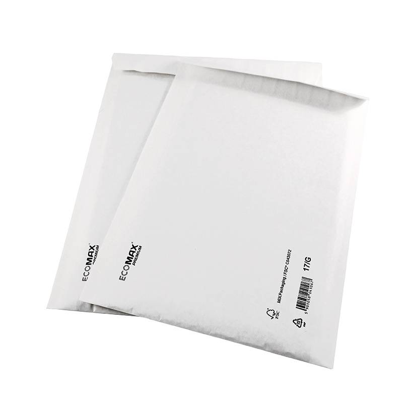 Ecomax 100% papir boblekonvolutter 140x225mm No. 12/B FSC hvid